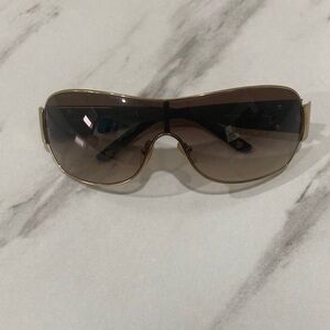 Women's Brown Shield Sunglasses - Sleek Gradient Lens